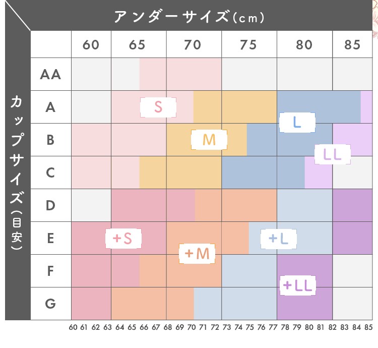 凛とルームブラのサイズ表